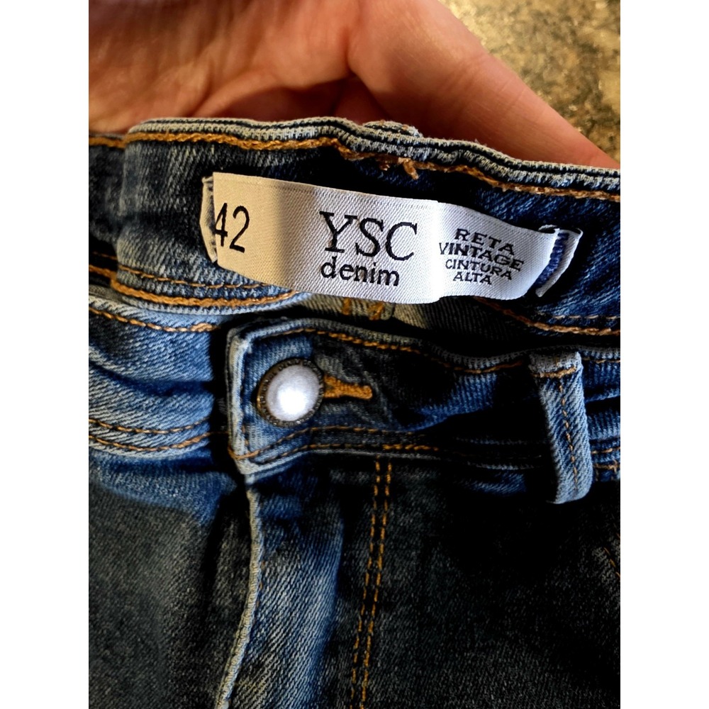 YSC Denium Reta Vintage Cintra Alta. Size 42. Womens Made In Italy